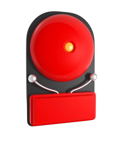 Wzór o czerwony alarm pożarowy na białym tle — Zdjęcie stockowe