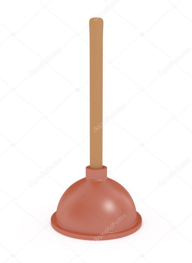 Cleaning Service Plunger isolated on white