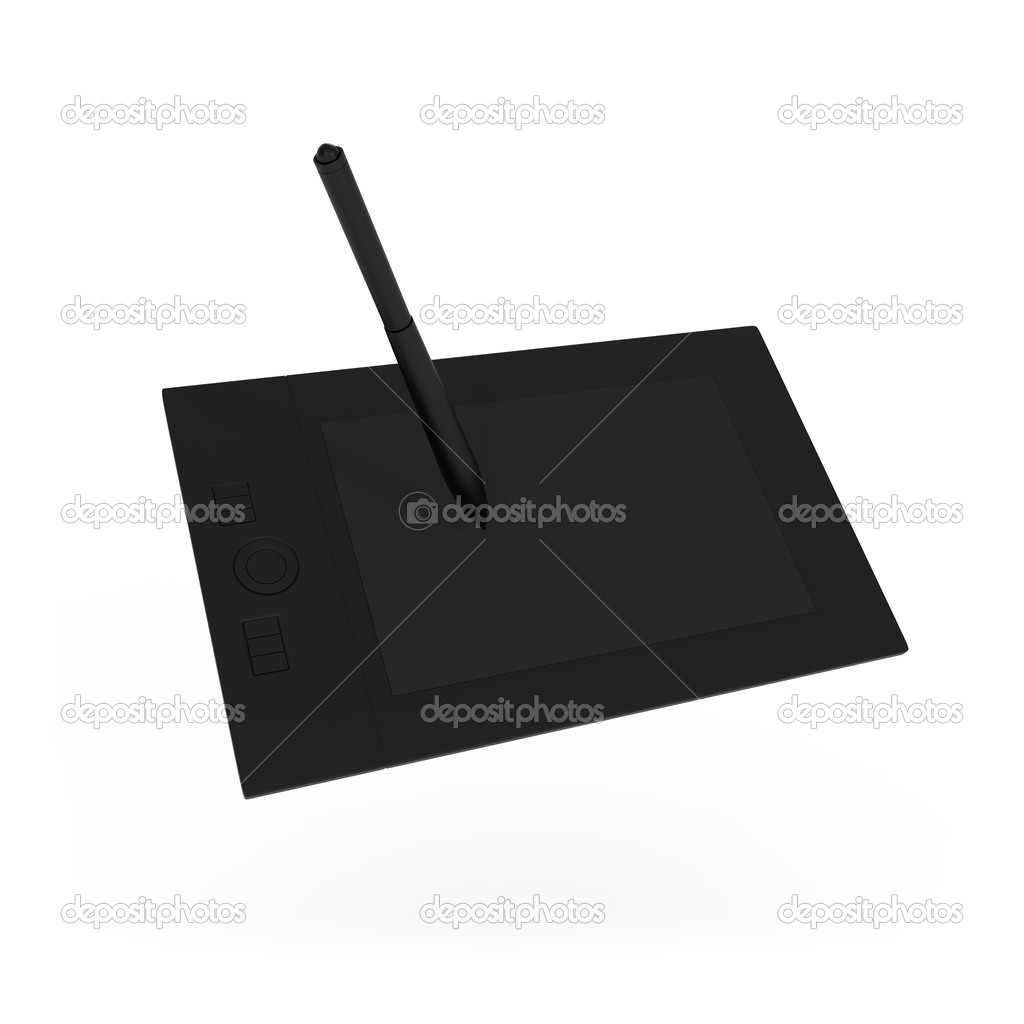 Design Pattern of Digital Drawing Tablet isolated on white