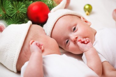 Twin babies clipart
