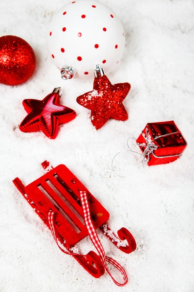 Červená Vánoční dekorace — Stock fotografie