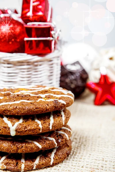 Festive cookies and decoration — Stock Photo, Image