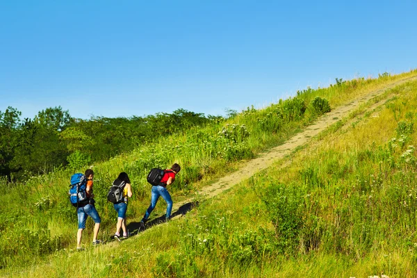 Drie wandelaars — Stockfoto