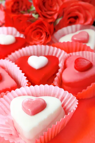 Heart shaped sweets — Stock Photo, Image