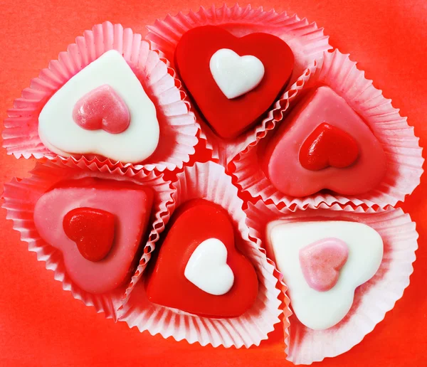 Heart shaped candies — Stock Photo, Image