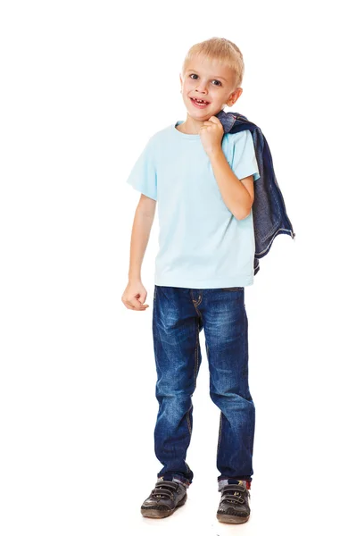 Pojke klädd i jeans — Stockfoto