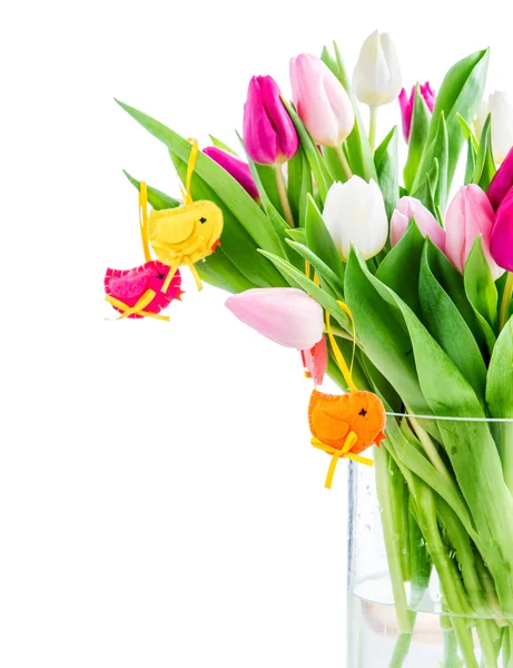 Tulpen en vogels decoratie — Stockfoto