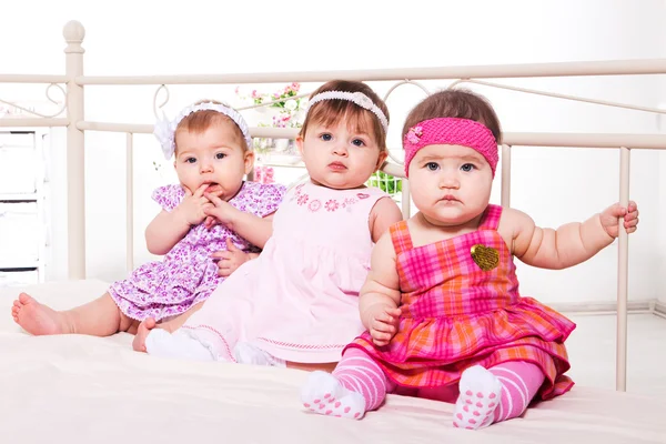 Baby girls in lovely dresses — Stock Photo, Image