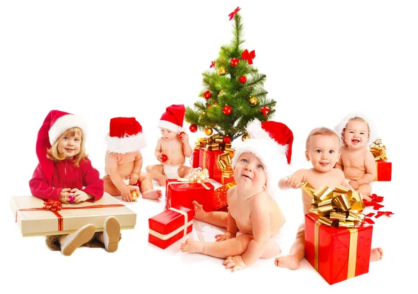 Gruppe von Weihnachtskindern lizenzfreie Stockfotos