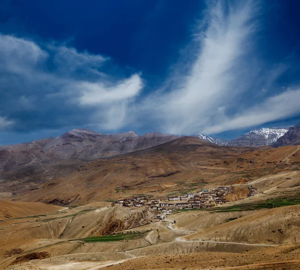 Indiai falu Spiti-völgyben — Stock Fotó