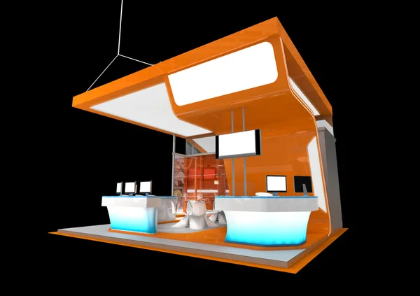 Orange exhibition stand — Stock Photo, Image