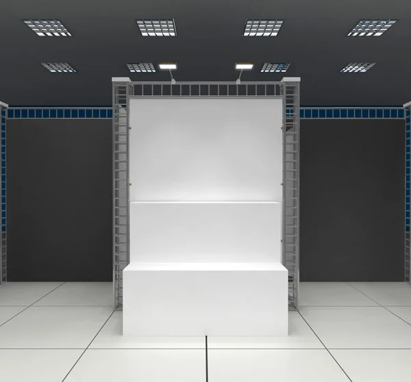 Empty podium with lighting equipment — Stock Photo, Image