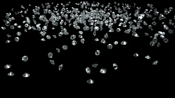 Diamonds on black — Stock Photo, Image