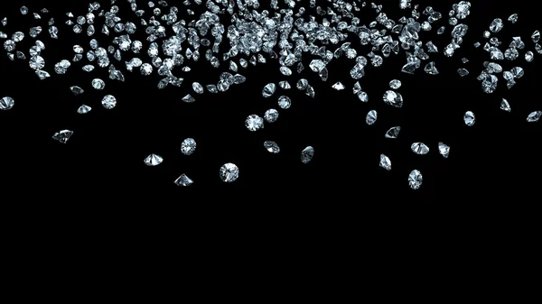 Diamonds on black — Stock Photo, Image