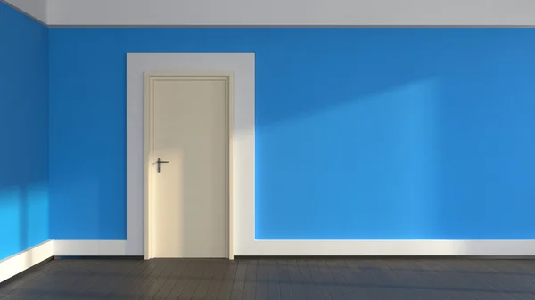 Blauwe muur interieur — Stockfoto