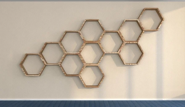Hexagonal shelves — Stock Photo, Image
