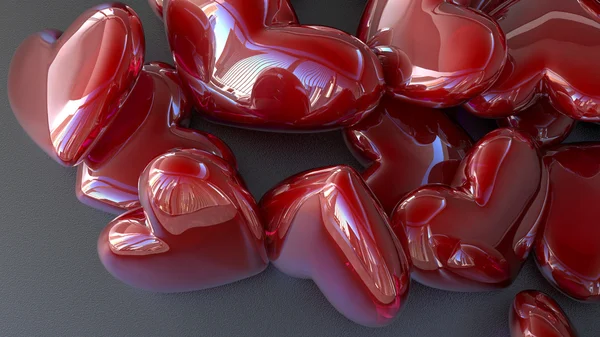 Glossy hearts — Stock Photo, Image