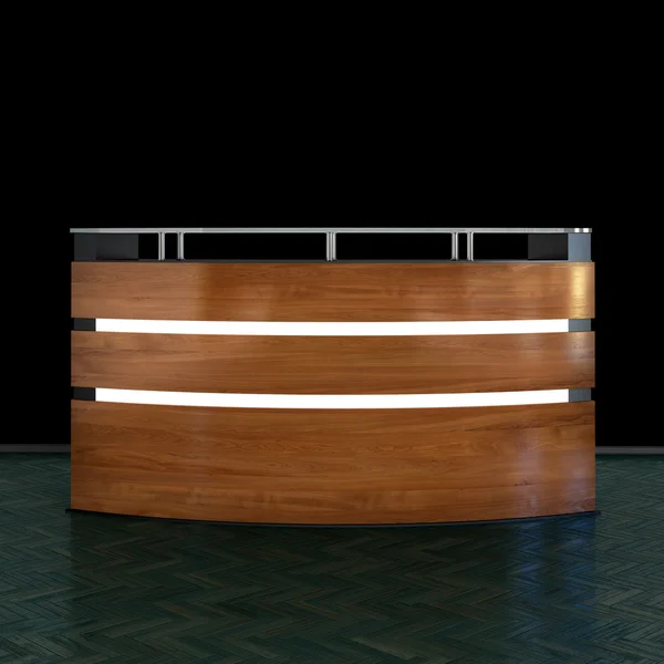 Bancone reception in legno pregiato — Foto Stock