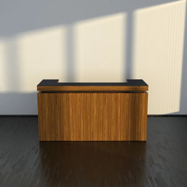 Wooden reception counter — Stock Photo, Image