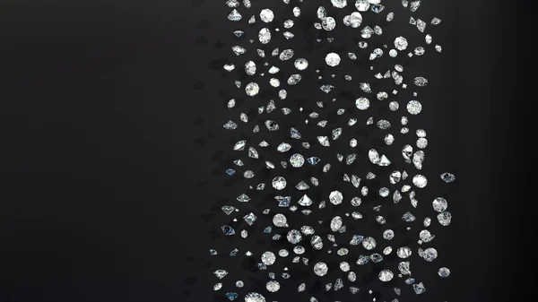 Diamonds on black — Stock Photo, Image