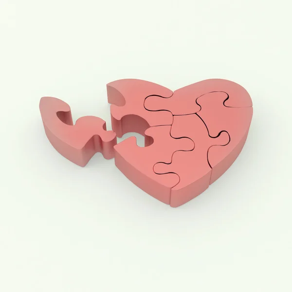 Coração de puzzle — Fotografia de Stock