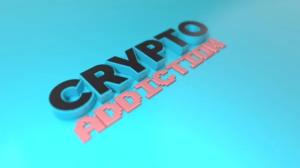 Crypto addiction lettering concept with modern style letters close-up Royalty Free Stock Photos