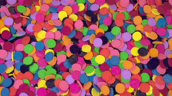Абстрактний різнокольоровий фон з купою пластикових токенів — стокове фото