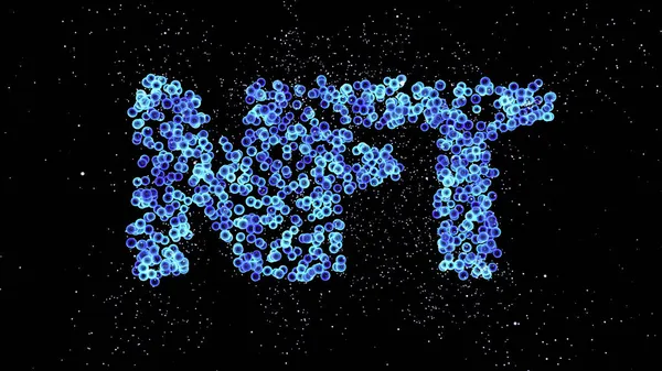 Små glödande bubblor bildar NFT tecken, konceptuell illustration — Stockfoto