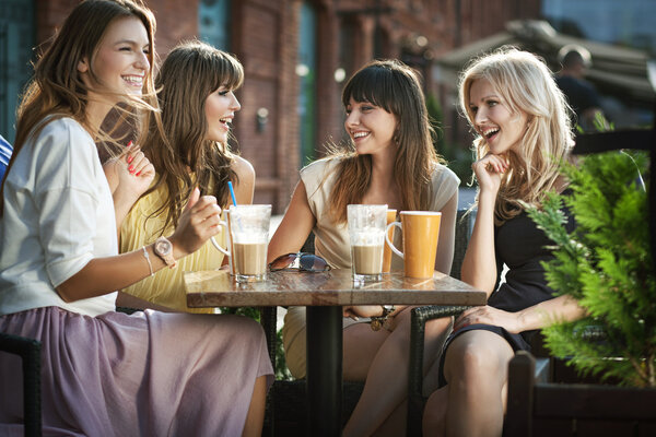 Four girls enjoying the meeting