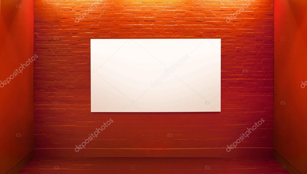 Picture presenting white board in art gallery