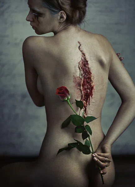 Femme souffrante — Photo