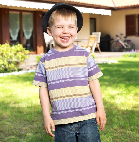 Fantastic picture of laughing kid — Stock Photo, Image