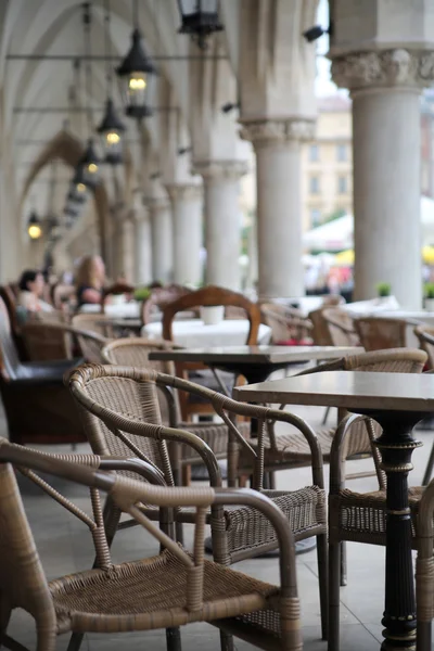 Picture presenting wicker furniture in restaurant — Stock Photo, Image