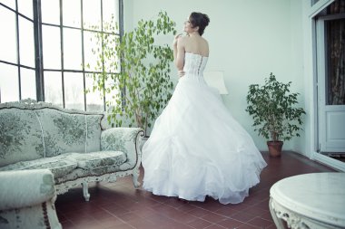 mükemmel bir cilt için koca bekleyen ile mutlu gelin