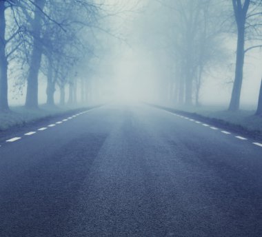 Boş yol akşam resim