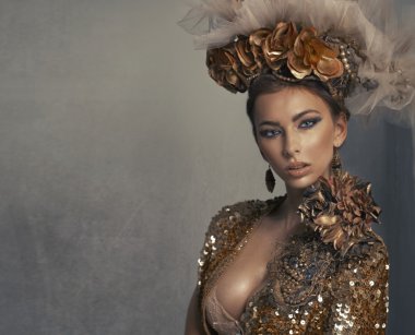 Güzel bir kadının portresi.