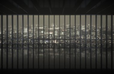 Beautiful view from the top of the skyscraper clipart