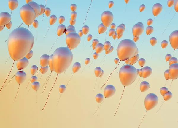 Schönes Foto der goldenen Luftballons — Stockfoto