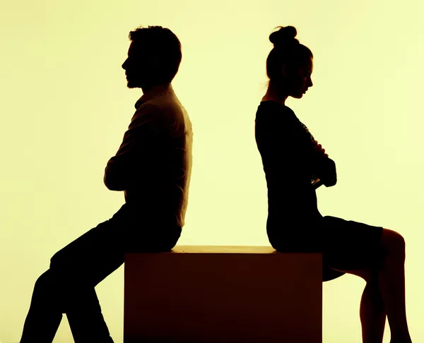 Picture of the couple having break in the argument — Stock Photo, Image