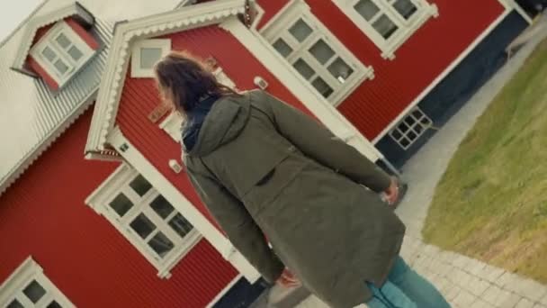 在冰岛旅游的年轻女性 — 图库视频影像