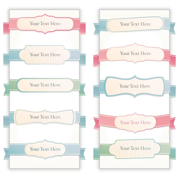 Vector classic vintage ribbons set — Stock Vector