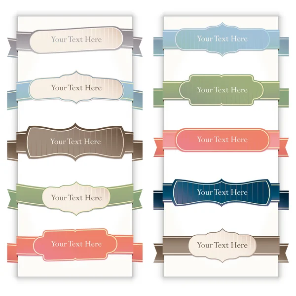 Vector classic vintage ribbons set — Stock Vector