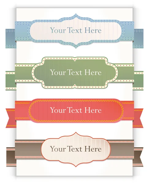Vector classic vintage ribbons set — Stock Vector