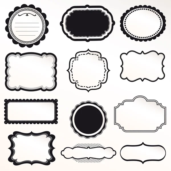 Conjunto de marco vectorial decoración ornamental vintage — Vector de stock