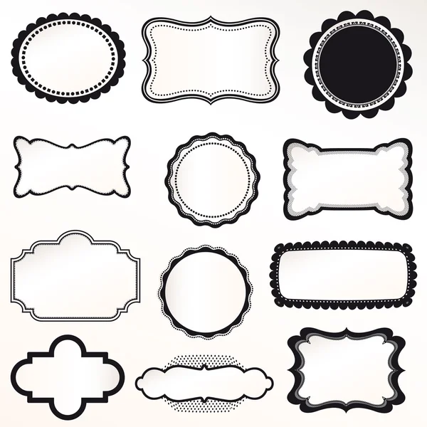 Conjunto de marco vectorial decoración ornamental vintage — Vector de stock