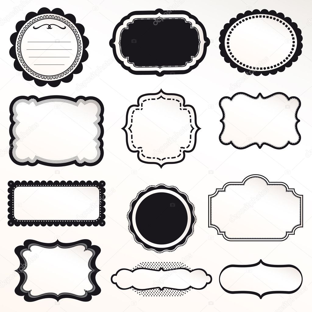 Vector Frame Set ornamental vintage decoration