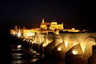 Cordoba - İspanya gece köprü.