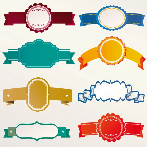Set of retro ribbons and labels. Vector illustration. — Stock Vector