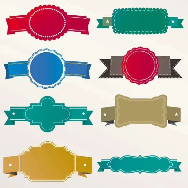 Set of retro ribbons and labels. Vector illustration. — Stock Vector