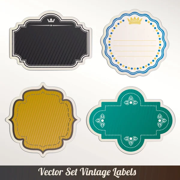 Set retro etiketten. vectorillustratie. — Stockvector